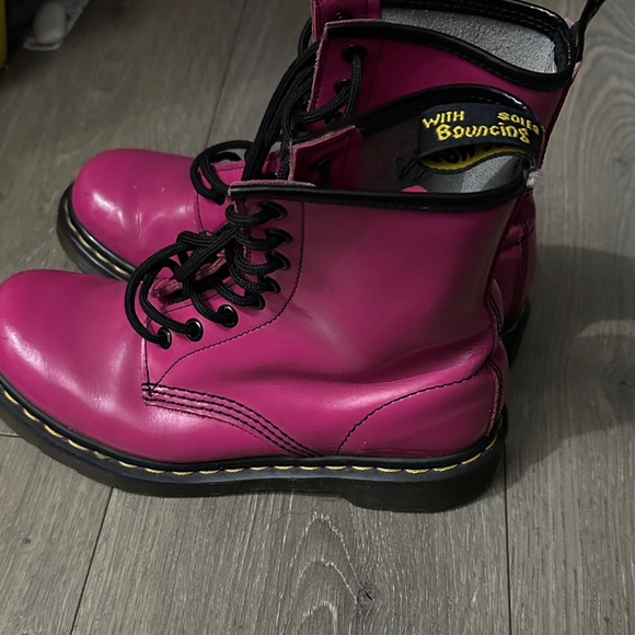 Dr. Martens Fuchsia Combat Boots - Picture 3 of 7